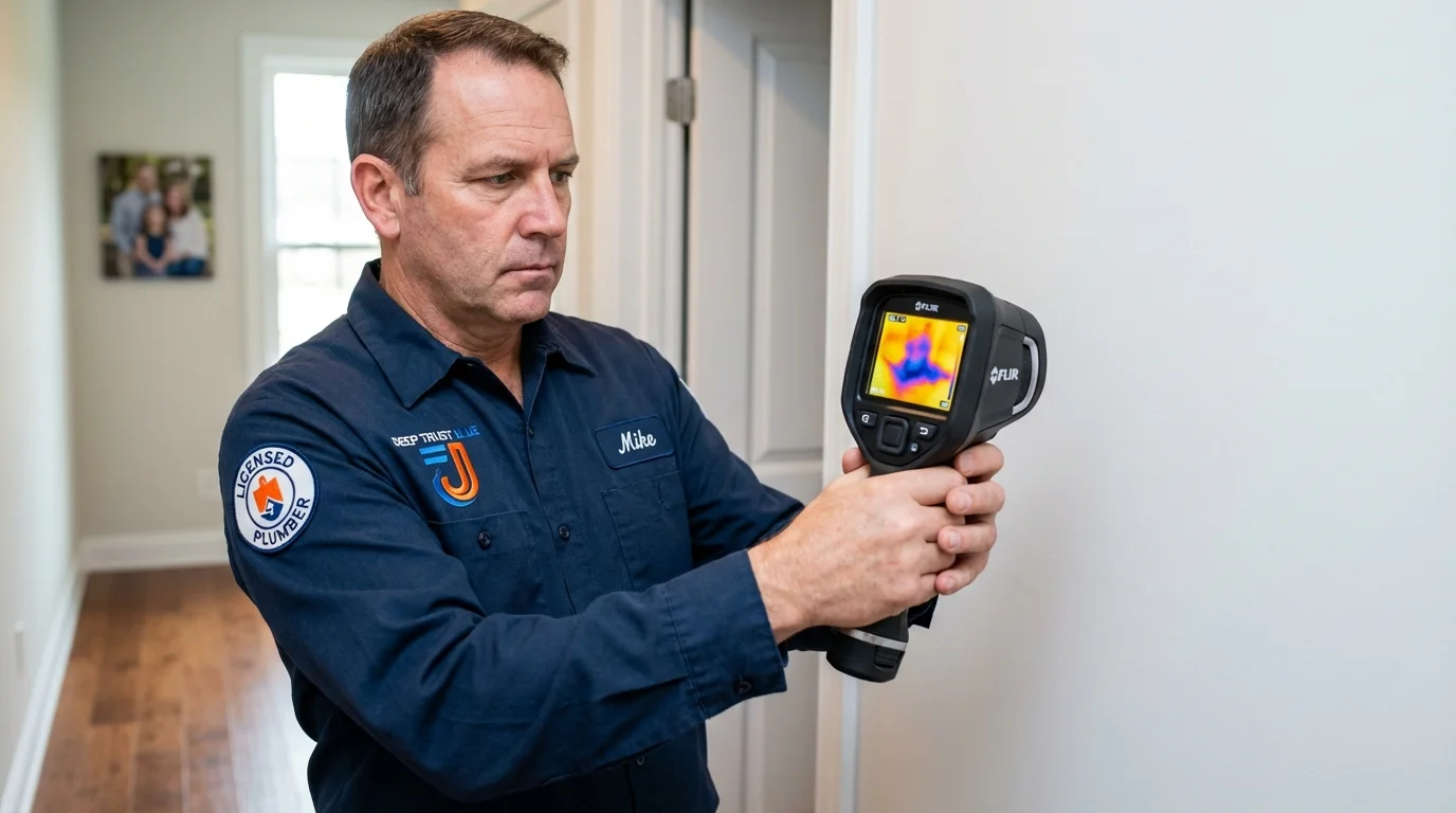 Thermal imaging leak detection by Johns Plumbing LLC in Duxbury